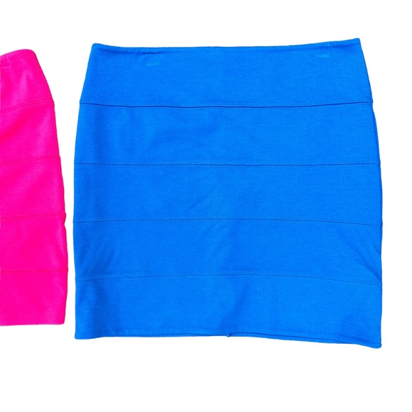 Trouvé Skirt Bundle Ribbed Stretch Short Zip Closure Pink Blue Large - Picture 3 of 11